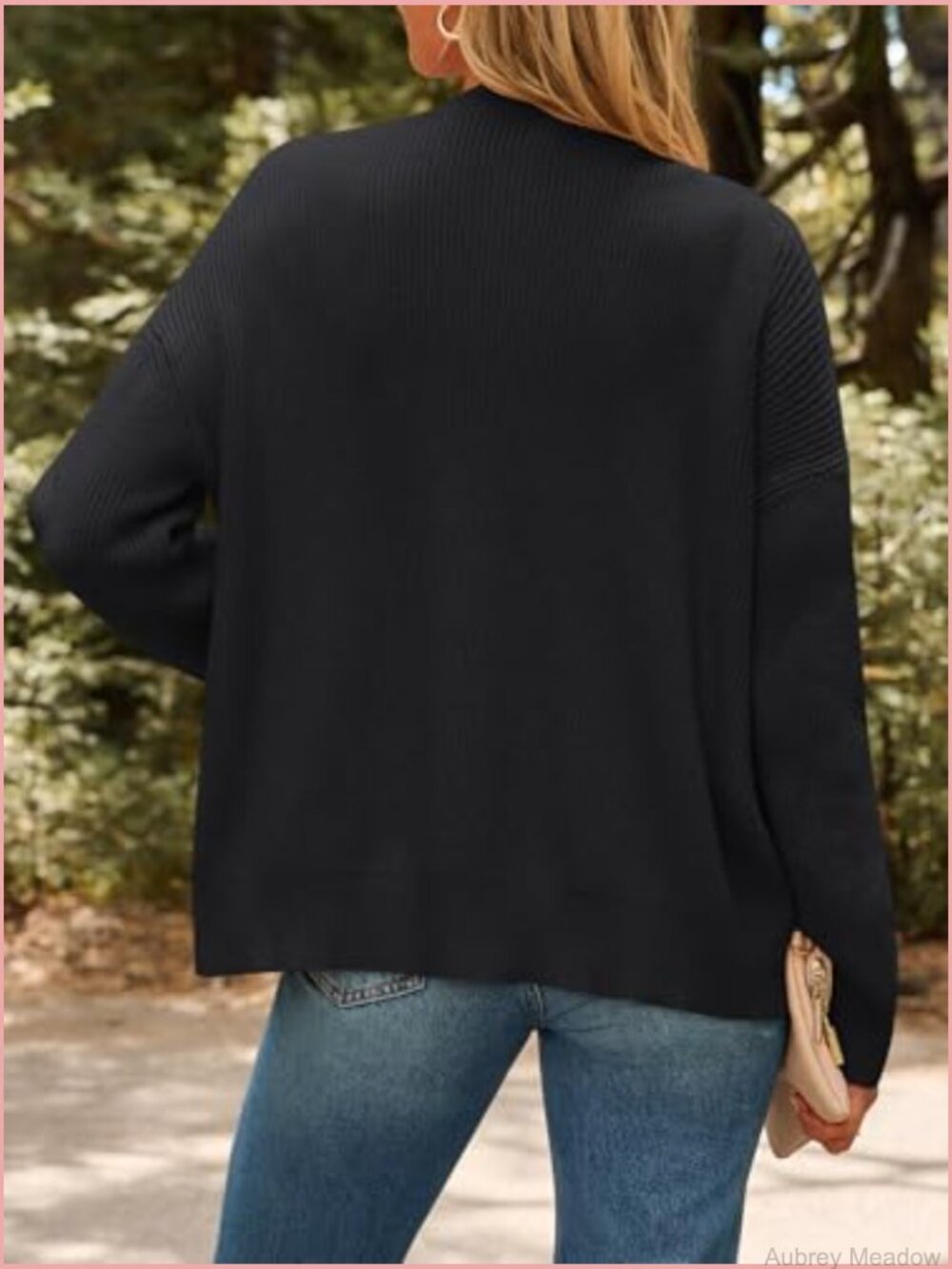 Oversized Lightweight Cardigan Open Front V-Neck Button Down Cozy Knit Sweater - Picture 4 of 6